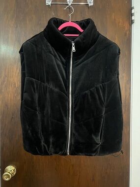 Black velvet vest